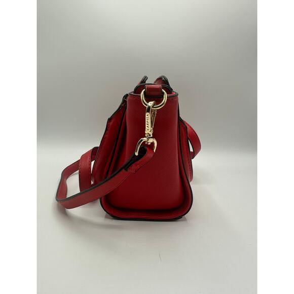 Carpisa Red Faux Leather Crossbody Satchel Top Handle Bag Removable Strap - Picture 2 of 10